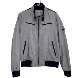 Geox M Respira Pinstriped bomber jacket